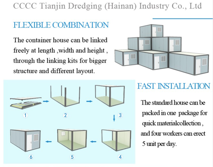 Light Steel Frame Prefab Flat Pack Shipping Container Homes