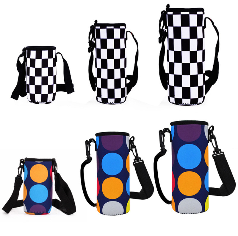 Collapsible L65mm Water Bottle Sleeve With Detachable Shoulder Strap