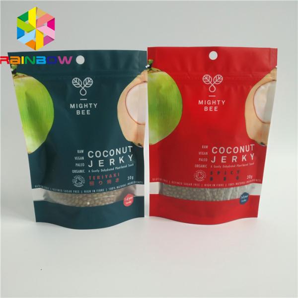 Small Size Snack Food Packaging Bags With Zipper Top Handle Customized Color