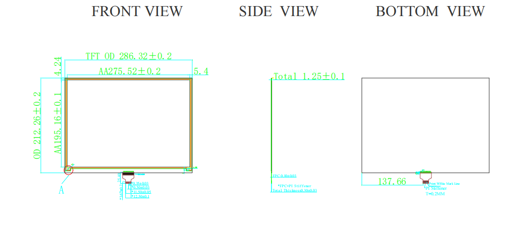 13.3 Inch E Paper Display 960×680 Resolution Black / White / Red 3 Color E Ink Display