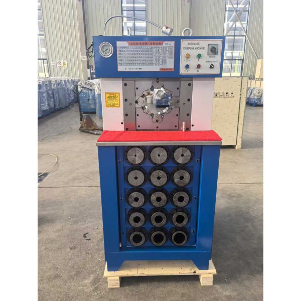 3 Inch Hydraulic Hose Crimping Machine with 6-76mm Crimping Range, 165mm Max Opening, and 15 Dies