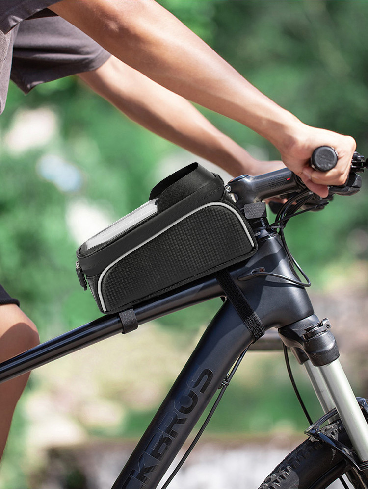 OEM or ODM Waterproof Bike Phone Bag Front Frame Bicycle Bag Pouch 8x3x5"