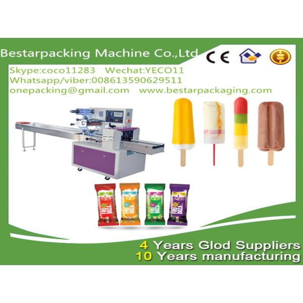 Automatic popsicle packaging machine with feeder , ice lolly wrapping machine {factory }