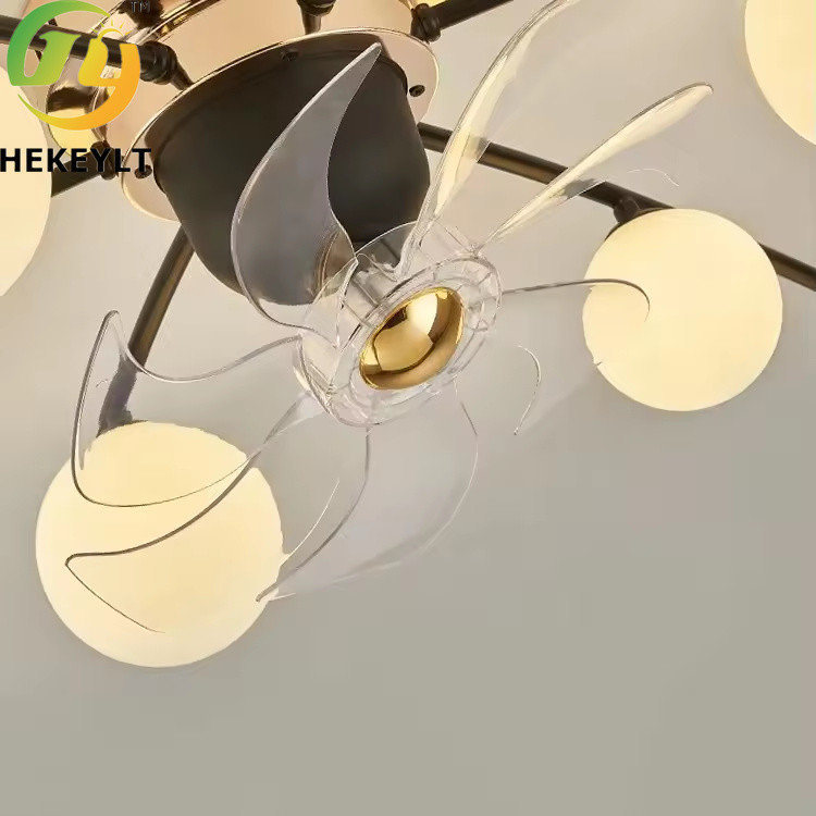 Nordic Modern 6 Heads Shaking Head Ceiling Fan Lamp for Bedroom Lighting