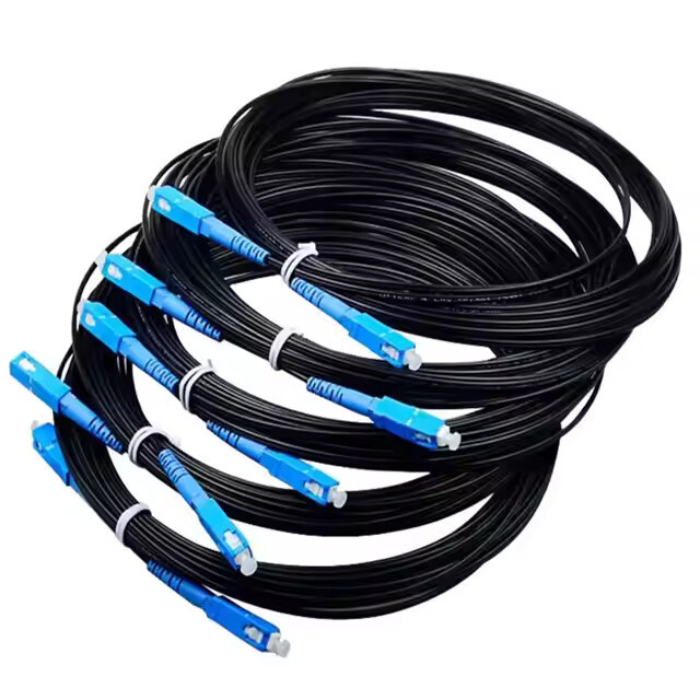SMF 1-2 Cores Pre Connectorized Drop Cable LC SC UPC APC Bend Optimized