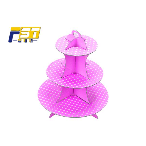 Retail Disposable Cardboard Cake Display Three Tiers 33.2cm Stable Structure