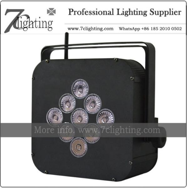 Cheap Battery Powered Wireless DMX 9LEDs RGBWA+UV PAR LED Uplighting for Event, Stage, DJ for sale