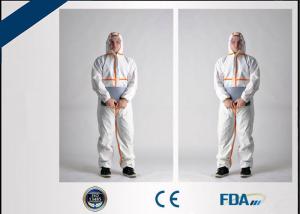 China Latex Free Disposable Coverall Suit Fluid Resistant For Clinic / Medical Laboratory on sale
