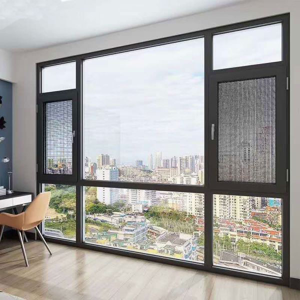 Modern Aluminum Exterior Windows Soundproof 5+20A+5 Hollow Double Glazing