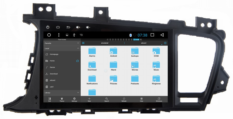Ouchuangbo car multi media stereo radio android 6.0 for Kia K5 with 3g wifi bluetooth gps 4*45 Watts amplifier