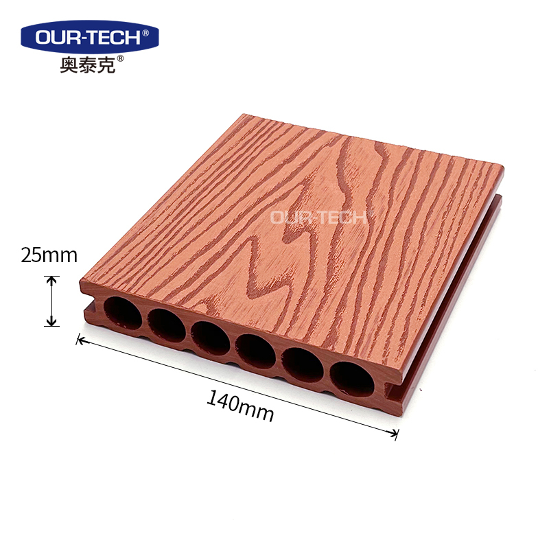 Outdoor WPC Decking with 3D Embossed Finish 100% Waterproof and Anti-Slip Textured Surface