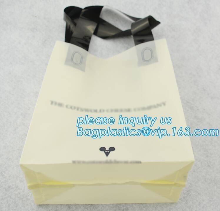 CLEAR FROSTED SOFT LOOP SHOPPER BAG,Soft Loop Handle Plastic Bag OEM Plastic Bagbiodegradable retail shopping bags pack