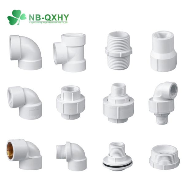 Glue Connection PVC Plastic Elbow UPVC BS Thread Fittings for Pipe 1/2"- 4" Inch