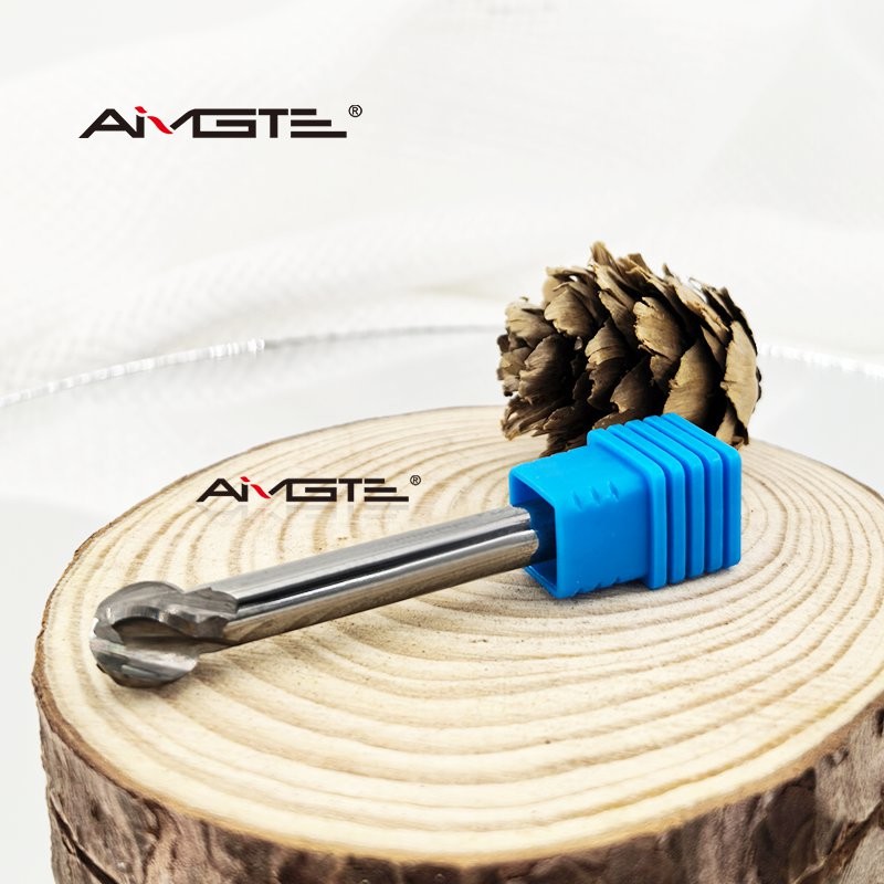 Solid Carbide 4 Flute Lollipop Router Bit Radius Milling Tool for Titanium Stainless Steel Aluminum