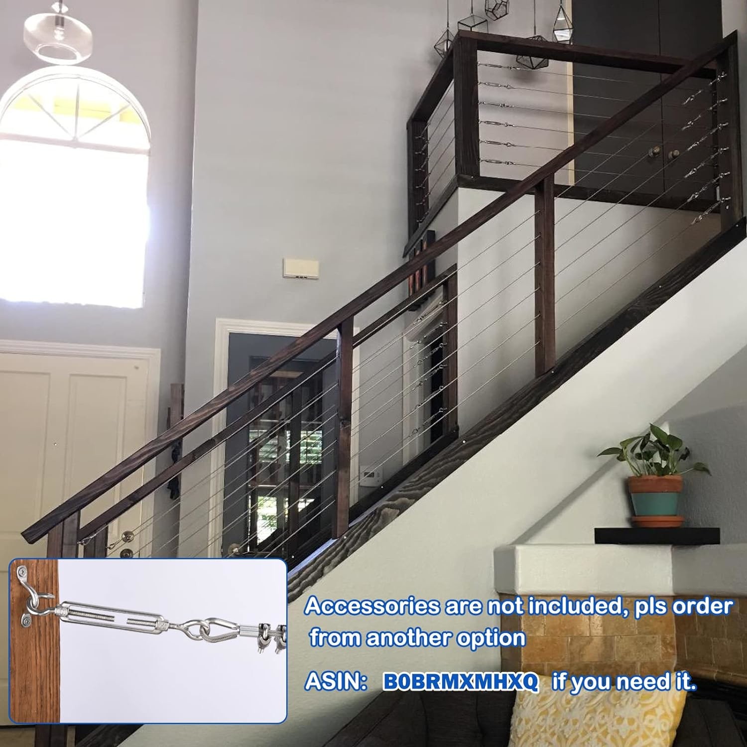Deck Railing Hardware Kits with T316 Stainless Steel Cable Ropes Non-coated 7x7 1x19 7x19 Wire Rope and Aircraft Cable
