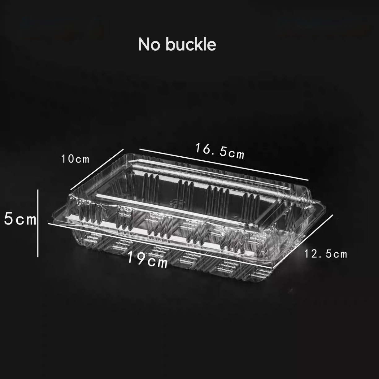 PET Rectangular / Square Transparent Hinge Clam Vacuum Formed Cake Roll Sushi Fruit Takeaway Transparent Box With Lid