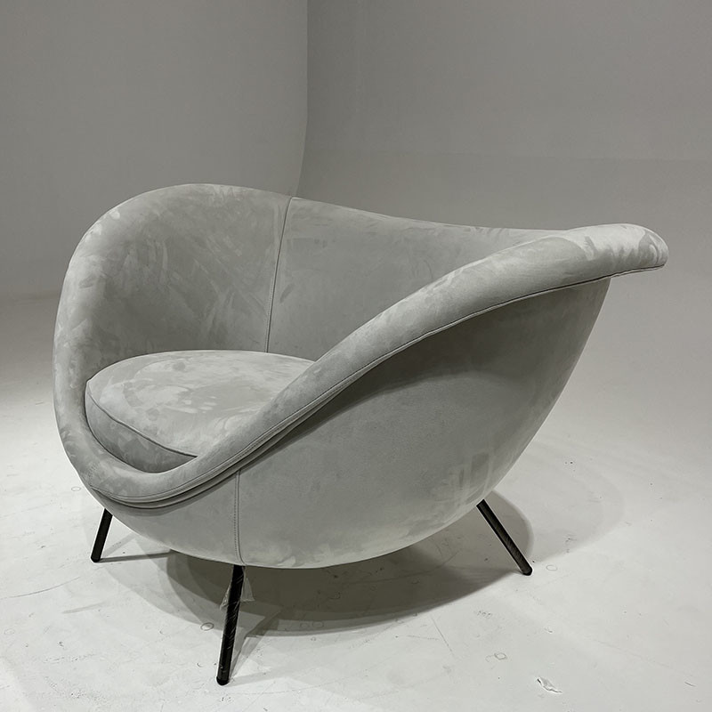 Minimalist Modern Hotel Lobby Furniture Single Velvet Lounge Sofa Chair