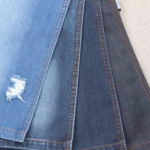 China Indigo 100% Cotton French Terry Knitted Denim Fabric For Jeans on sale