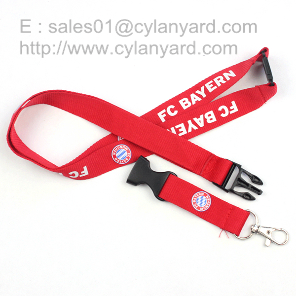 Colored polyester neck ribbon with colored plastic buckle, coloured neck lanyards,