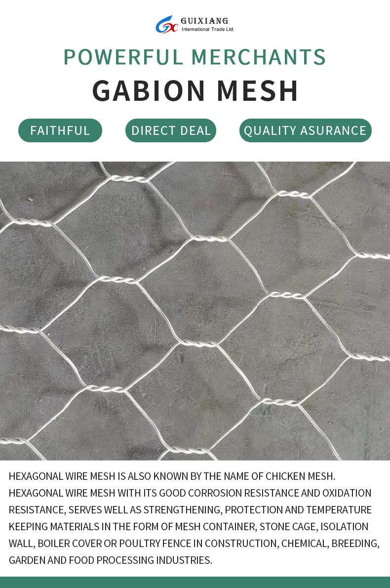 Attractive Price New Type gabion mesh Large stock wall gabion mesh roll hexagonal lead wire mesh