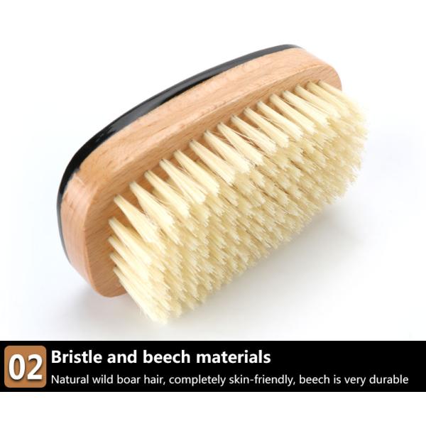 Private Label Square Men Wave Brush Beach Wood Handle Medium Hard Boar Bristle