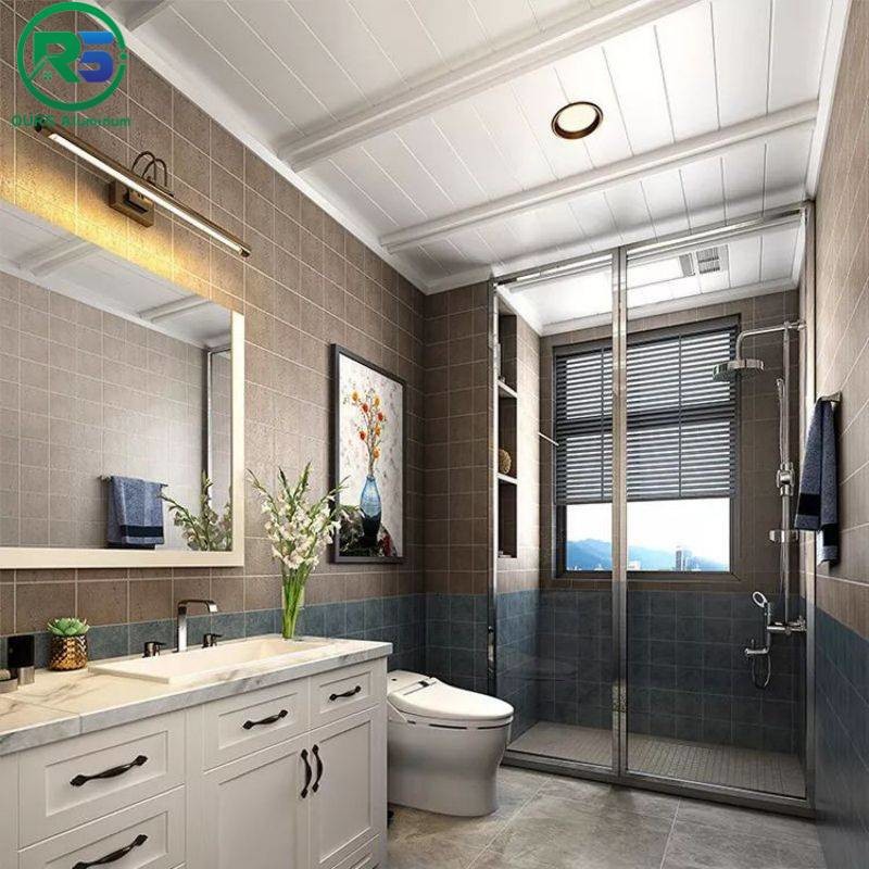 Suspended Beveled Aluminum Strip Ceiling Rectangle Strip Metal Ceiling Panel