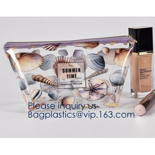 Custom outdoor EVA makeup pouch semi-transparent Soft Plastic toiletry bags Water proof PVC/EVA makeup organizer pack