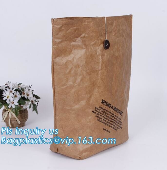 Custom Eco friendly tyvek Lunch bag Insulated Cooler bag,tyvek kraft paper insulated aluminum foil lunch box bag with sn