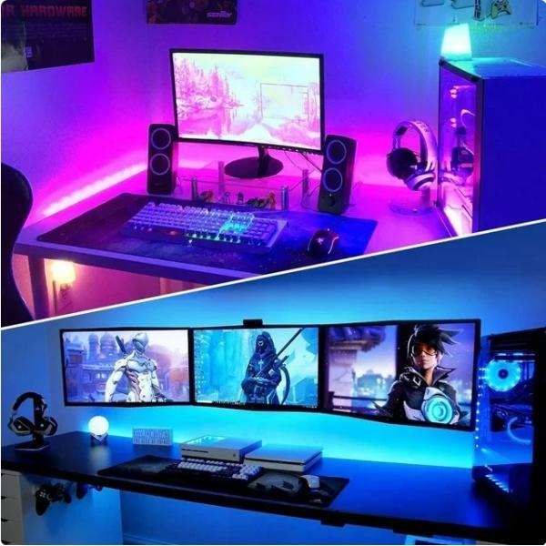 Adjustable Brightness RGBIC LED Light Strip With Music Sync Timer Customized