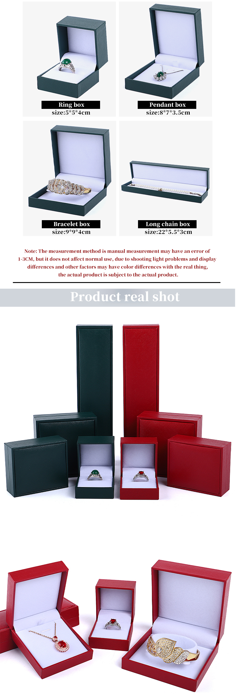 Custom Logo Green Jewelry Packaging Box for Hanhong Necklace Bracelet Ring Earrings