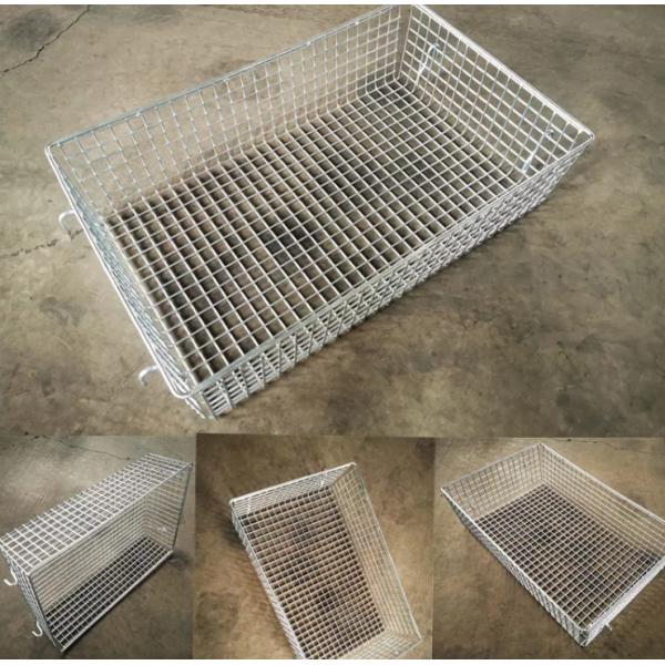 Silver Heavy Duty 800kg Mesh Storage Baskets Stackable Wire