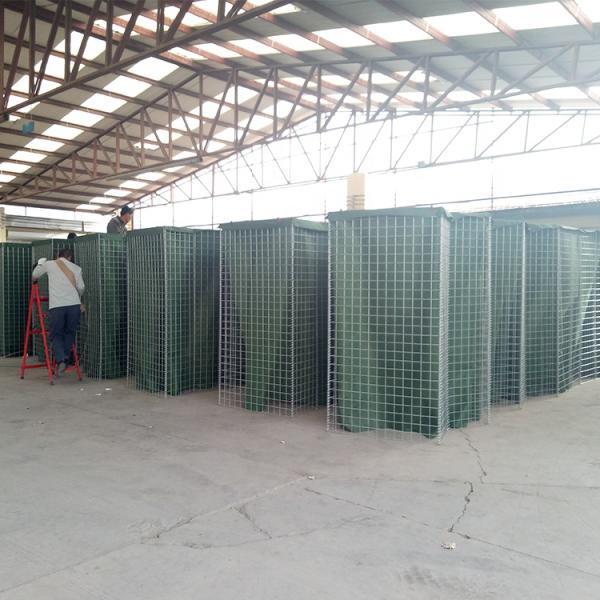 Defensive barrier wall hot dipped galvanized gabion for military and flood control with razor wire