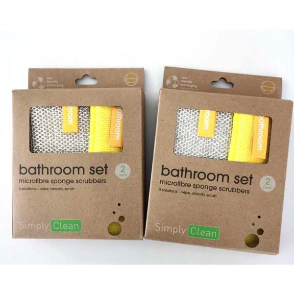 Non Scratch Microfiber Cleaning Pad Scrub Sponge For Dishes Heavy Duty Scouring Power