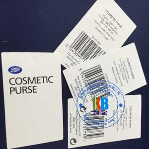 Printed design jewelry label tag PVC material 250g 45mm*90mm cardboard blank swing tag for garments