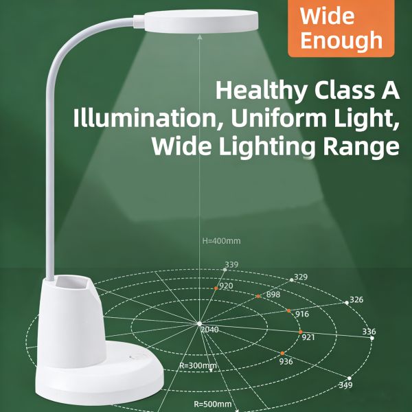 Modern Simple Pen Holder Desk Lamp LED Rechargeable Plug-in Eye Protection Study Lamp College Dormitory Reading Lamp Touch