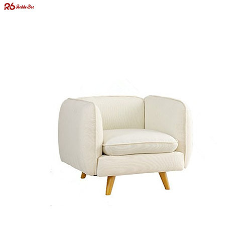 Apartment Modular Linen Slipcovered Sofa Upholstered Cotton Linen Couch With Ottoman
