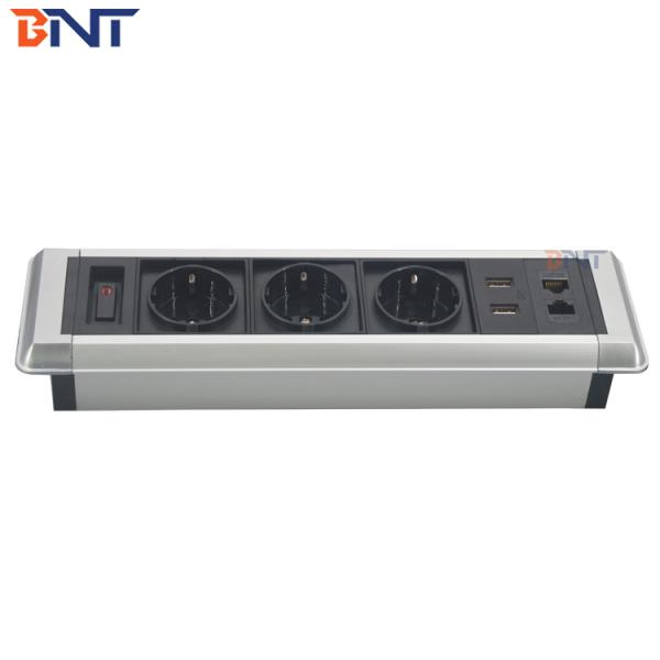 4 port under desk mounted power board socket with usb charging & data