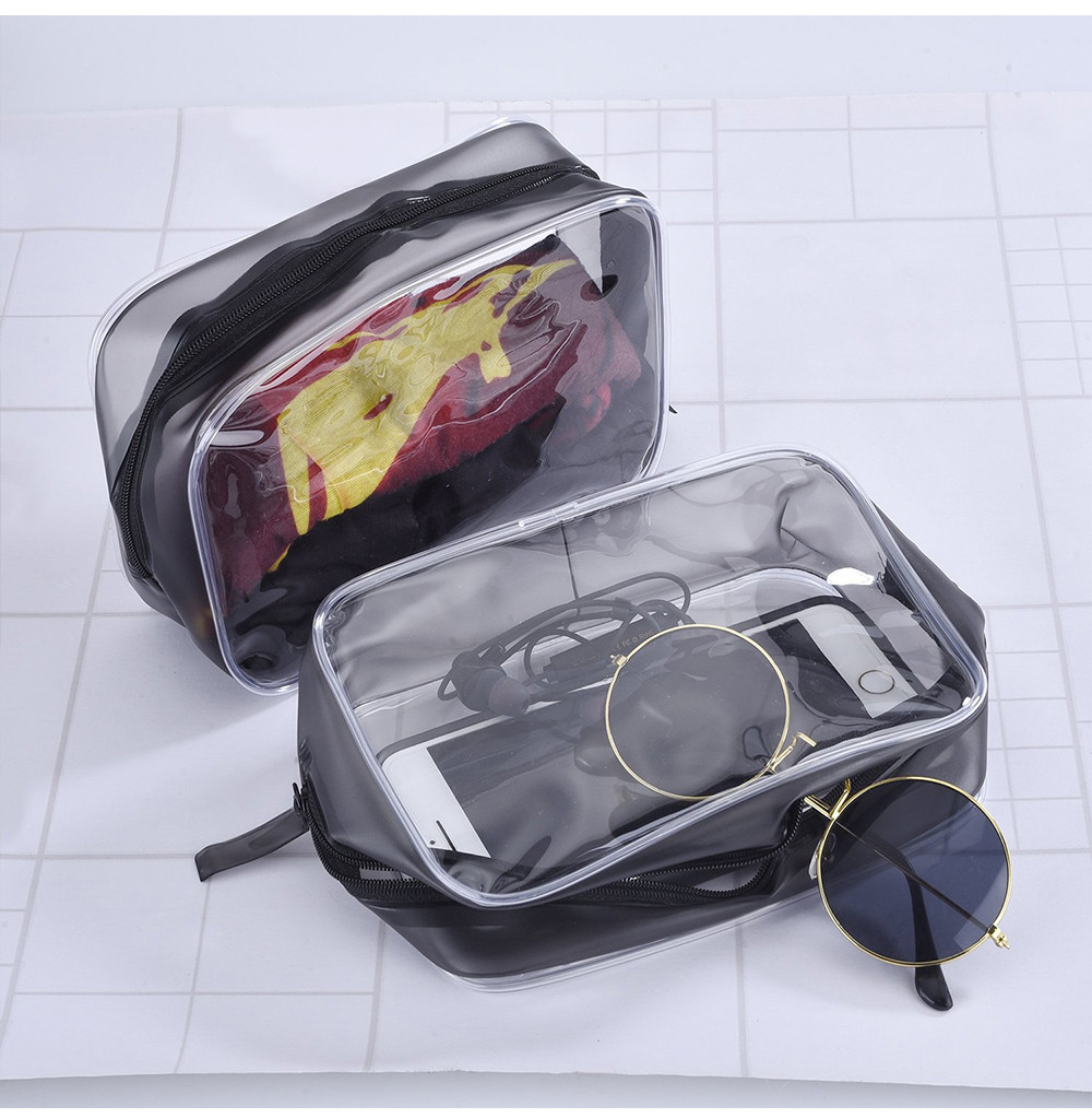 Unisex Zippered PVC Carry On Cosmetic Makeup Bag