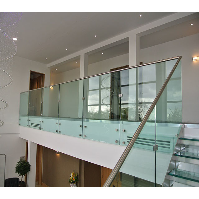 900mm / 1100mm Customized Handrail Glass Balustrade With 8mm - 17.5mm Glass Thickness