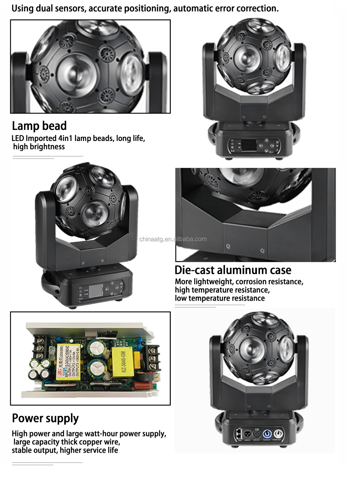 Football LED Moving Head Light 12 10W With RGBW 4 In 1 Control And Self Walking