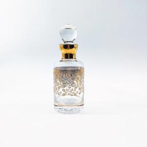 Quality Glass Arab Perfume Bottle Floral Pattern Round Perfume Bottle lightweight wholesale