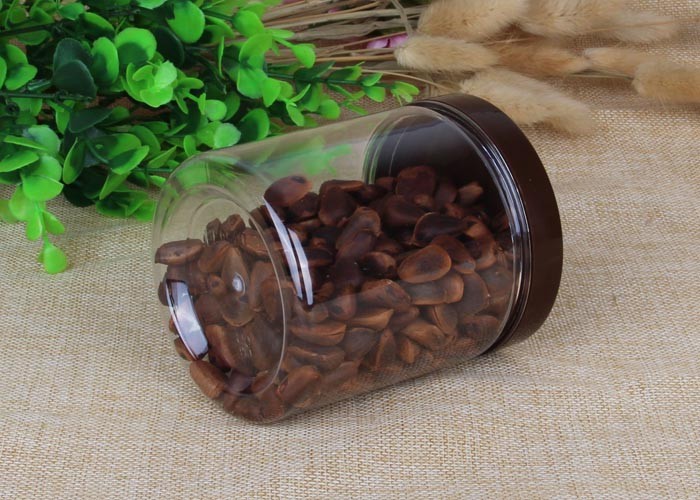 Damp - Proof Clear Pet Jars Cylinder Packaging Tube 760ml Hot Foil Stamping