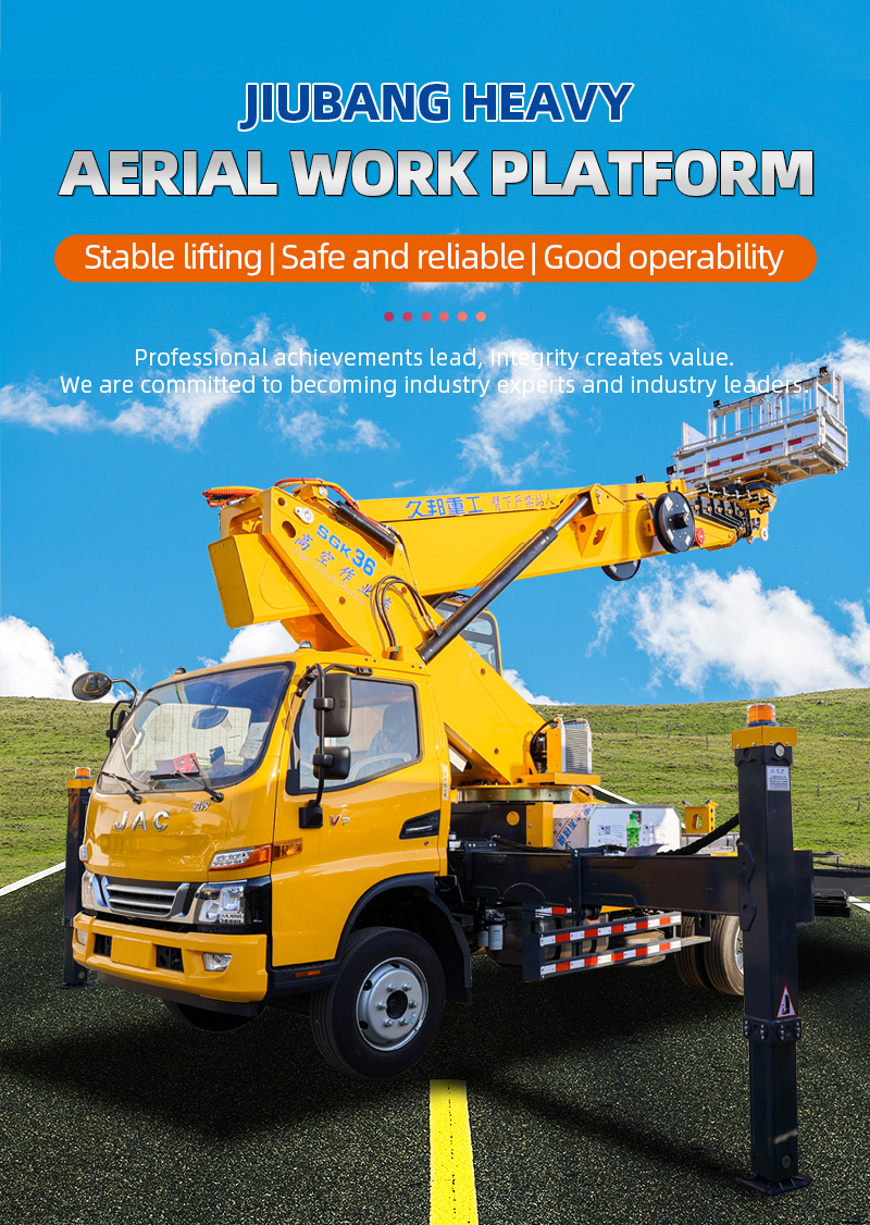 Cheap JMC 36 meters telescopic arm hydraulic aerial platform Working Trucks with remote control