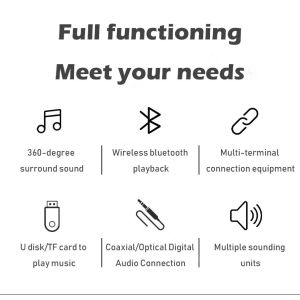 Wireless Bluetooth Bookshelf Speakers For Multimedia Home Theatre