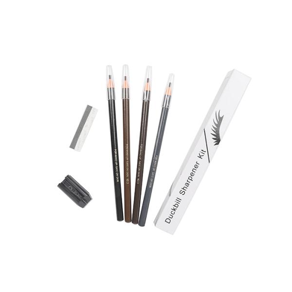 Natural Eyebrow Pencil +Sharpener Kit Microblading Eyebrow Pencil 4 in 1 Sharpener Cosmetic