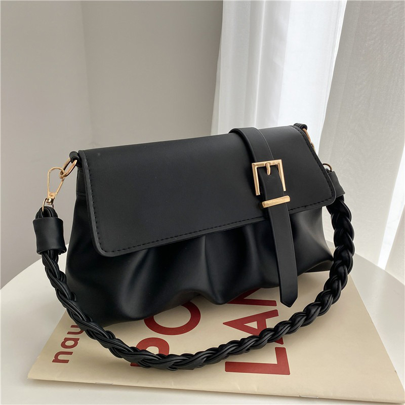 High Qualtiy Style Fold Fashion Weave Crossbody Girls Leather Chains For Women's Bags