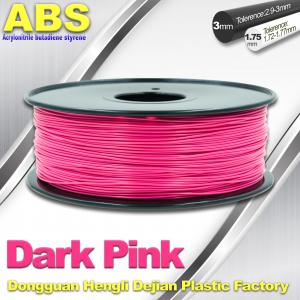 Quality Colored ABS 3d Printer Filament 1.75mm /  3.0mm , Dark Pink  ABS Filament wholesale