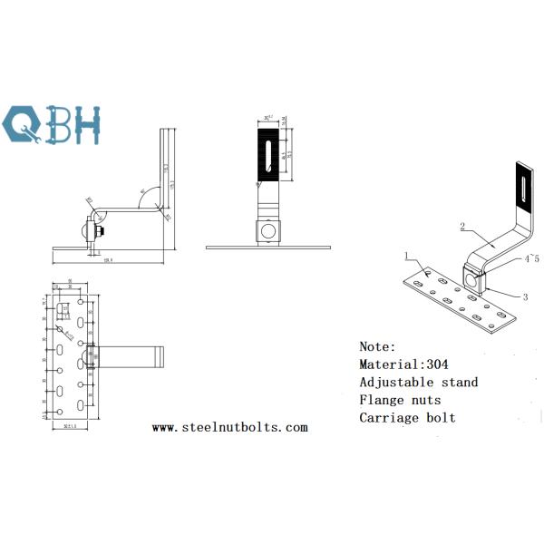 Stamping Solar Panel Tile Roof Hook For PV Mounting System