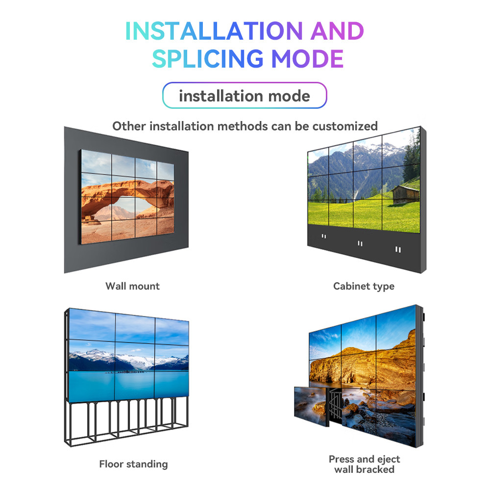 Advertising Indoor 2x2 3x3 55 Inch Led / Lcd Video Wall With Narrow Bezel 3.5mm