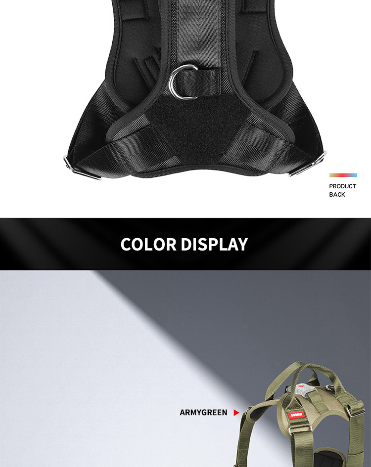 Dog Harness Vest Heavy Duty Padded Reflective USB Nylon Material Oxford Made LED Light
